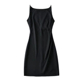 Znbbw New Spring Style One-Word Pleated Solid-Color Dress Sexy Sling Hip Skirt