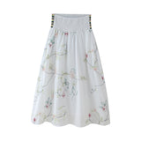 Znbbw Summer Flower Embroidered Shirt 5770037 Embroidered Flute Skirt 5770038