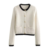 Znbbw Spring Button Button Knitted Cardigan Jacket Xiaoxiang Style Women's Sweater 6427034