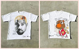 Znbbw Men's T-Shirts Retro Portraits Print Short-Sleeved T-Shirts Y2k Gothic Harajuku Hip-Hop Couple Relaxed