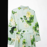 Znbbw Summer Flower Printed Shirt-Style Belt Dress 2183074