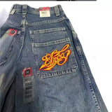 Znbbw Wide-Legged Jeans Jnco Street Hip-Hop Personality Y2K Straight Casual Pants