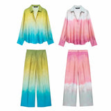 Znbbw New Tie-Dye Printed Shirt 8339211 Casual Pants 8200202
