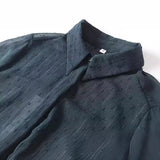 Znbbw 2024 New Ladies' Long-Sleeved Loose Casual Polka-Dot Shirt