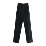 Znbbw New Summer Style Straight Tube High Waist Shows Thin Solid Color Casual Pants 2761048