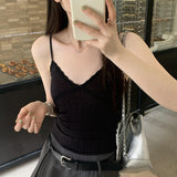 2024 Spice Girls Purple Suspenders Vest Women's Summer 2024 New Anti-Walking V-Collar Slimming Blouse