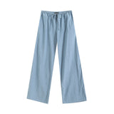Znbbw New French Short Version V-Collar Shirt A-Shaped Skirt Pull-Rope Straight Jeans