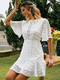 Znbbw Spring / Summer New Front Piece Lace Dress INS Hem Cuff Lace Fringed Dress
