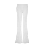 Ins Fashion Trend Pure Color Spicy Girls Low Waist Hip Base Wide Leg Leisure Trumpet Trousers 2024 New Style