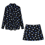 Znbbw Spring Printed Slim Shirt 2328004 Printed Half Skirt 2496004