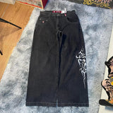 Znbbw Wide-Legged Jeans Jnco Street Hip-Hop Personality Y2K Straight Casual Pants