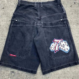 Znbbw Shorts, Y2K Pants, Harajuku, Hip-Hop, Lucky Seven, Vintage Blue Baggy Jeans
