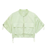 Znbbw New Pocket Decoration Short Shirt Coat Tooling Miniskirt 3067421