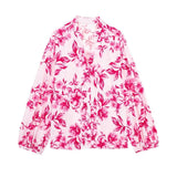 Znbbw Printed Shirt 7484065 Flower Printed Flute Skirt 7484067 Set