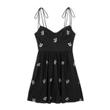 Znbbw Autumn Flower Embroidered Poplin Blouse 0881034 Halter Skirt 0881404