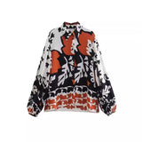Znbbw Summer Style Fluffy Sleeve Printed Shirt Printed Home Pants Printed Shorts Set