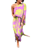 Znbbw Independent Station Sexy And Fashionable Style Oblique Shoulder Single-Sleeved Dress