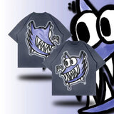 Znbbw T-Shirt Men's Hip Hop Animation Exaggerated Printed T-Shirt Super Big Goth Harajuku Street Clothing Casual Top
