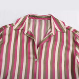 Znbbw Striped Satin Casual Shirt 8160562 In Autumn