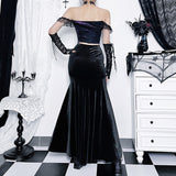 Znbbw Autumn Fashion Sexy Hot Girl Long Dress Dark Gothic Temperament Slim Buttocks Fishtail Skirt Woman