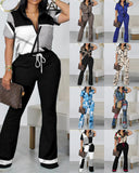 Znbbw Independent Station New Spring / Summer 2024 Fashion Printed Zipper Jacket 2-Piece Set