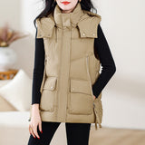 Cotton Vest Female 2024 Autumn And Winter New Korean Version Loose Vest Wearing Vest Collar Horse Clip Thick Jacket