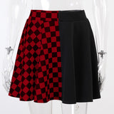 Znbbw Dark Girl Is A Hit Color Thousand Bird Plaid Spliced Skirt 2024 Spring Sexy High Waist Half