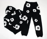 Znbbw Tide Brand Foam Print Loose Sweater Y2K Hip Hop Street Suit For Men And Women