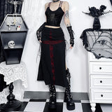 Znbbw Summer 2024 New Hip Skirt Dark Wind Sexy Cross Splicing Basic Tie-Up Half-Skirt Woman