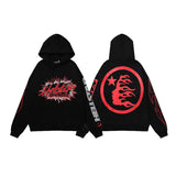 Znbbw Printing Leisure Retro Tide Card Loose Hooded Sweaters For Men And Women