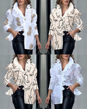 Znbbw Independent Station Spring And Summer Fashion Printed Long-Sleeved Ladies' Shirts In Stock