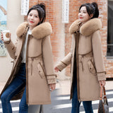 To Overcome The 2024 New Female Winter Down Cotton-Padded Jacket Waist And Thick Large Size Liner Can Be Dismantled Cotton-Padded Jacket Coat