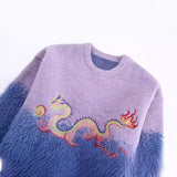 Znbbw New Spring Design Texture Splicing Embroidery Loose Sweater 2893405