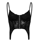 2024 European Spring And Summer Women's Wear Ins Network Celebrity Street Hot Girl Lace V Collar Small Vest Girl