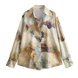 Znbbw Spring Tie-Dyed Satin Texture Shirt 6962025 Skirt 6962024