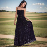Znbbw Summer New Fashion Sexy Perspective Seaside Holiday Halter Skirt Broken Flower Dress