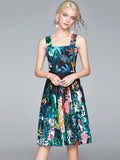 Znbbw Spring New Sling Dress Seaside Vacation Tropical Printing, Shoulder Slimming And Skinny Skirt Trend