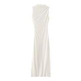 Znbbw New Pleated Trim Sleeveless Flute Dress 3152200