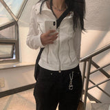 2025 Autumn / Winter Women's Wear Online Celebrity Blogger Spice Girls Street Handsome Industrial Style Zippers Show Thin Jackets