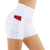 Znbbw Shorts Solid Color High Waist Pocket Hip Tight Three-Point Hot Pants Running Training Fitness Shorts