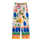 Znbbw Summer Style Fluffy Sleeve Printed Shirt Printed Home Pants Printed Shorts Set