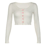Color Bow Fashion Girl's Long-Sleeved Blouse 2024 New Lace Collar Hot Girl Fashion Navel T-Shirt