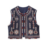 Znbbw New Embroidered Round-Neck Cardigan In Summer And A Fashionable Short Vest