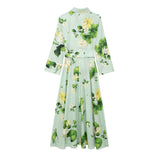 Znbbw Summer Flower Printed Shirt-Style Belt Dress 2183074