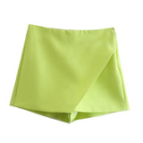 Znbbw New Korean Version Of High Waist And Long Legs Asymmetrical Candy Colored Skirt Skirt Pants