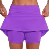 Znbbw Solid Color Medium Waist Skirt, Exercise Yoga, Three-Point Shorts, Skirt Trousers.