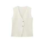Znbbw New Knitted Vest Knitted Spliced Medium-Length Half Skirt Suit