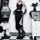 Znbbw Summer 2024 New Hip Skirt Dark Wind Sexy Cross Splicing Basic Tie-Up Half-Skirt Woman