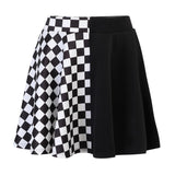 Znbbw Dark Girl Is A Hit Color Thousand Bird Plaid Spliced Skirt 2024 Spring Sexy High Waist Half