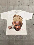 Znbbw Men's T-Shirts Retro Portraits Print Short-Sleeved T-Shirts Y2k Gothic Harajuku Hip-Hop Couple Relaxed